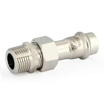 Муфта пресс Uni-Fitt 18 x 3/4" НР с разъёмным соединением и плоской прокладкой нерж.сталь 787S2300