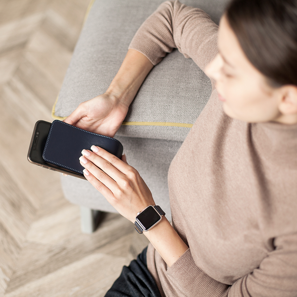 Чехол для iPhone XS Max из натуральной кожи теленка, цвета индиго