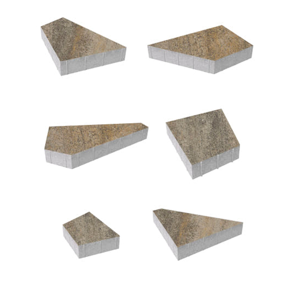 ТРОТУАРНАЯ ПЛИТКА ОРИГАМИ - Б.4.ФСМ.8 ИСКУССТВЕННЫЙ КАМЕНЬ БАЗАЛЬТ, КОМПЛЕКТ ИЗ 6 ВИДОВ ПЛИТ