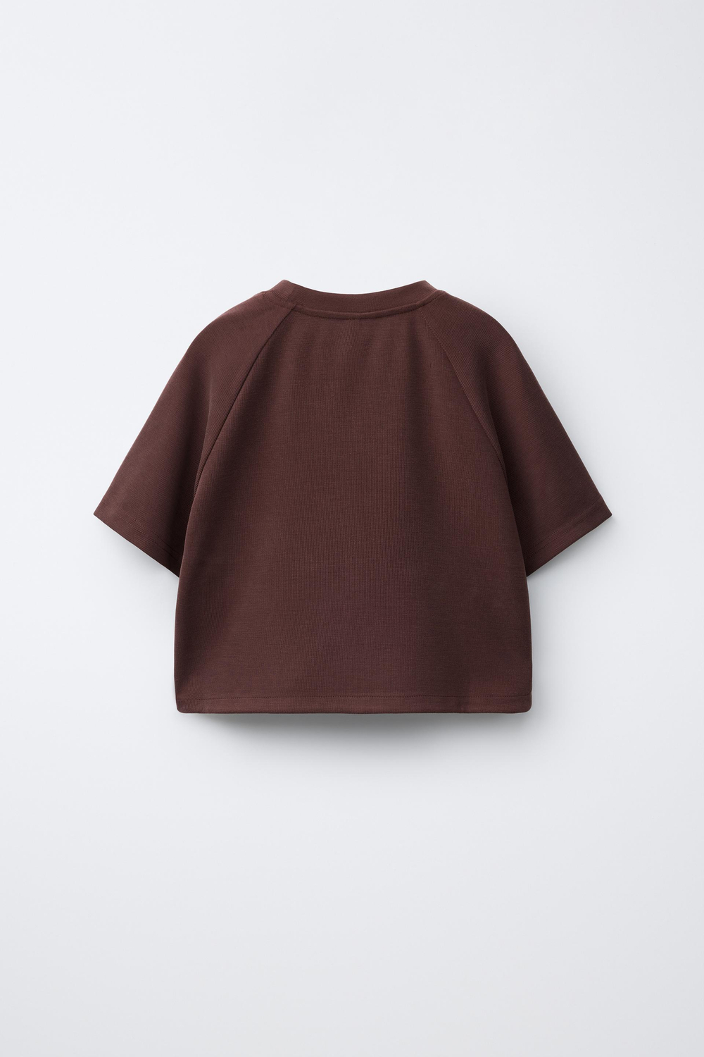 ZARA ФУТБОЛКА С КОНТРАСТНОЙ РЕЛЬЕФНОЙ НАДПИСЬЮ, БОРДОВЫЙ