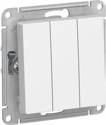 Выключатель трехклавишный Systeme Electric AtlasDesign Бел 10А