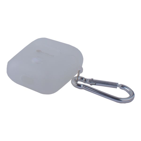 Чехол силиконовый COTEetCI (AP3) для AirPods с карабином (Полупрозрачный)