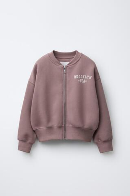 ZARA БОМБЕР ИЗ ФЛИСА, ПУДРОВО-РОЗОВЫЙ