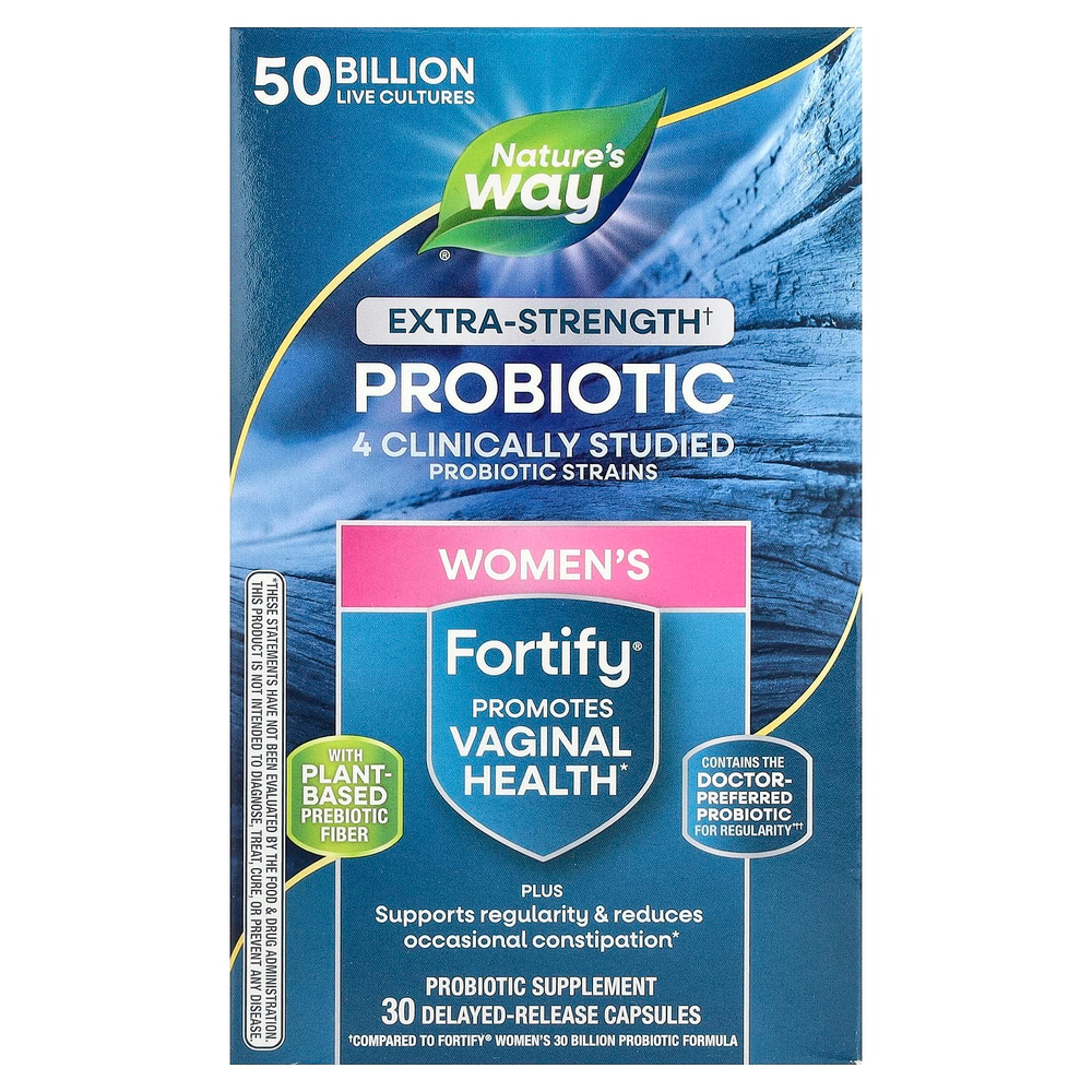 Nature's Way, Fortify®, женский пробиотик, с повышенной силой действия, 50 млрд КОЕ, 30 капсул с отсроченным высвобождением