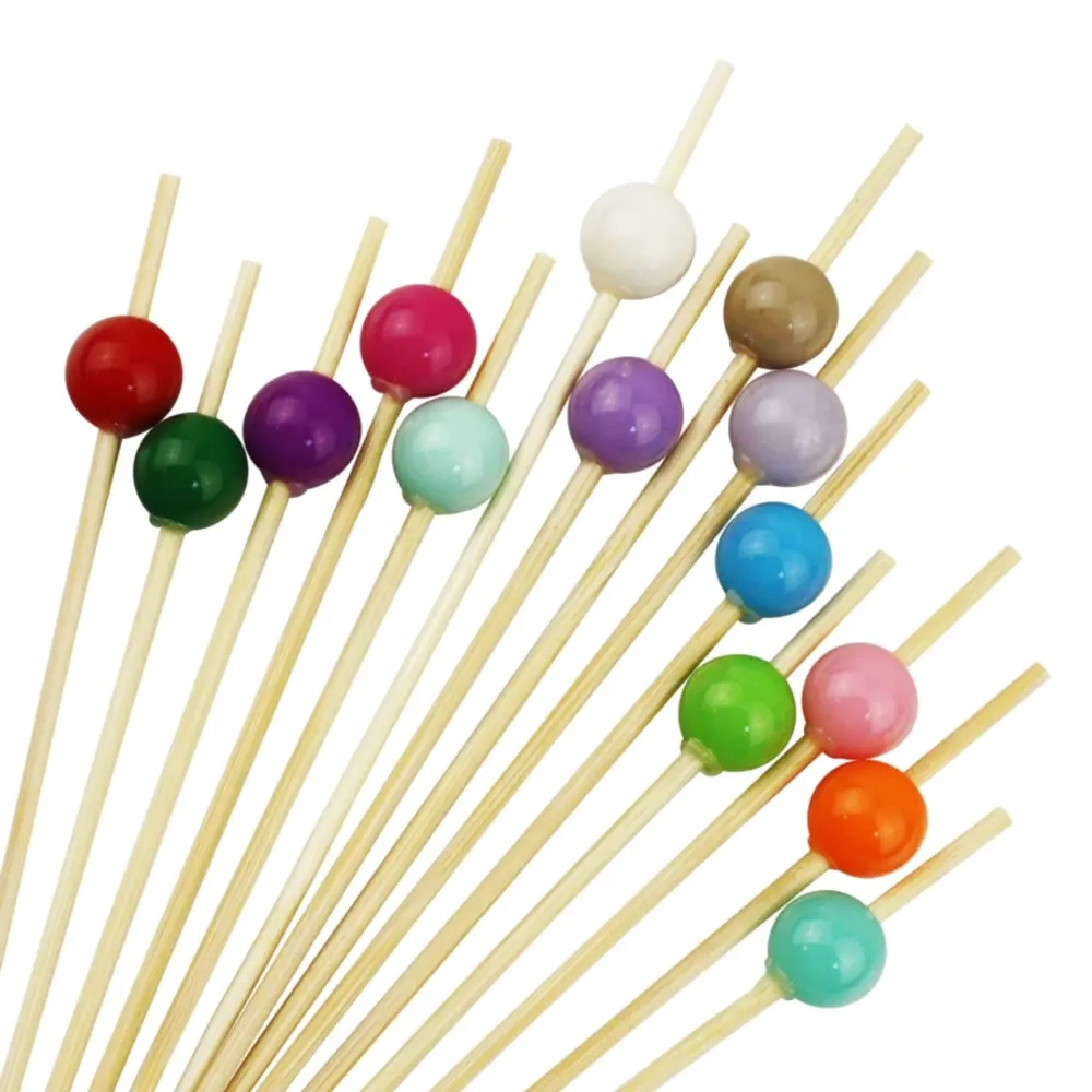 Пика деревянная "Шары" в ассортименте 12см, 100шт/упак, 100упак/кор
