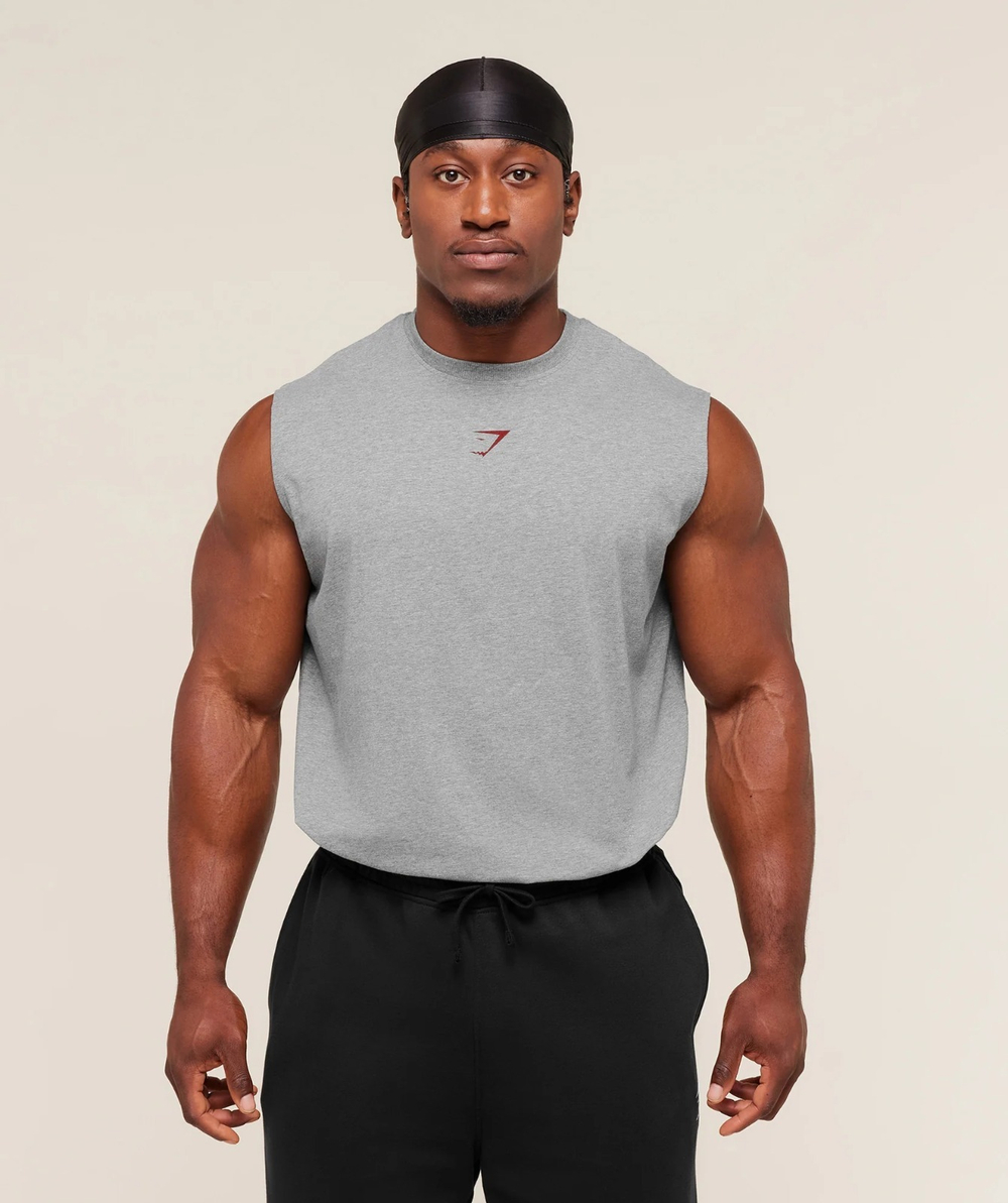 Майка GYMSHARK Power Cut Off Tank Grey