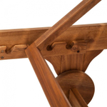 Шезлонг деревянный с матрасом Tagliamento Condao, натуральный, синий