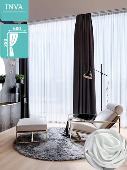 Тюль вуаль 600 х 280 см белый