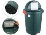 Бак 105л с крышкой-клавишей на колесах (темно-зеленый)