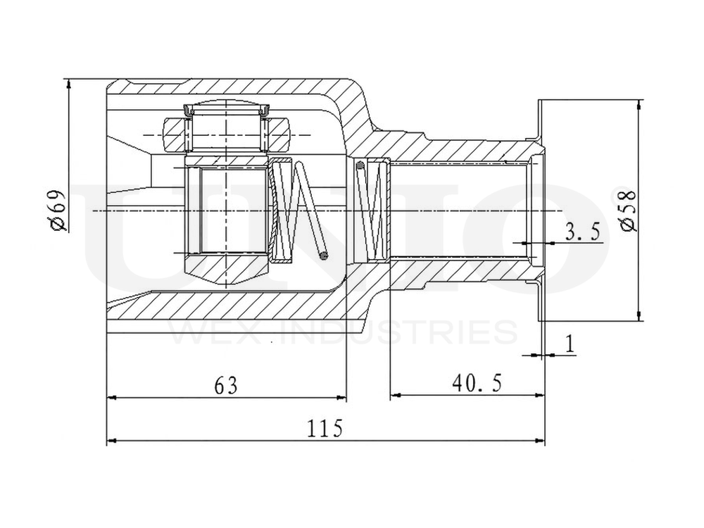 ШРУС внутренний правый UNIO CVJ-30163