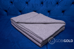 Одеяло тканое из шерсти мериноса LUX (овечья шерсть) ERDENET 150x200 см. - серое