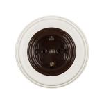 Розетка с З.К., керамика, цвет коричневый B1-101-02