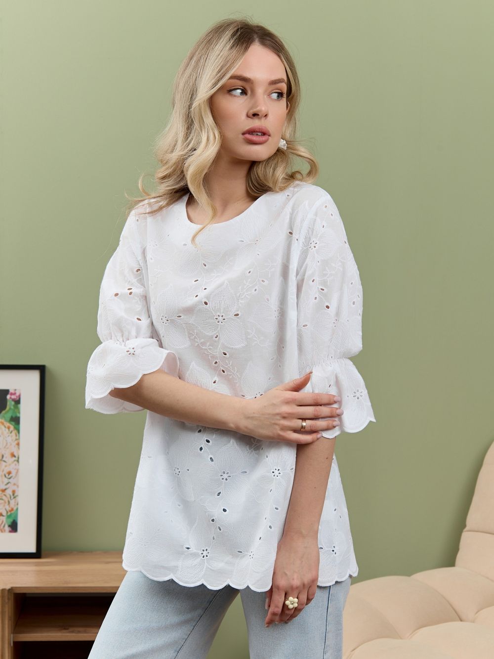 Блузка Милица-1 Виотекс БЕЛЫЙ -3