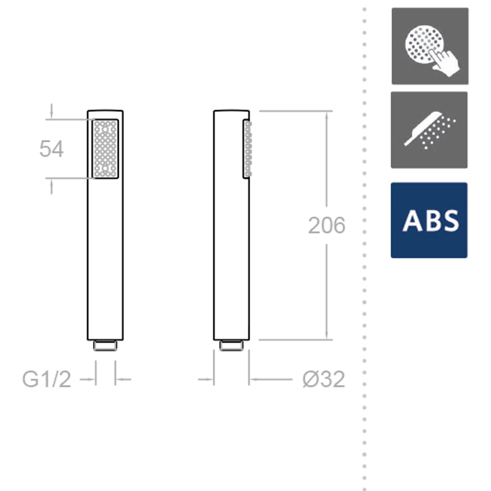 Душевая лейка круглая 1 режим ABS 3713P