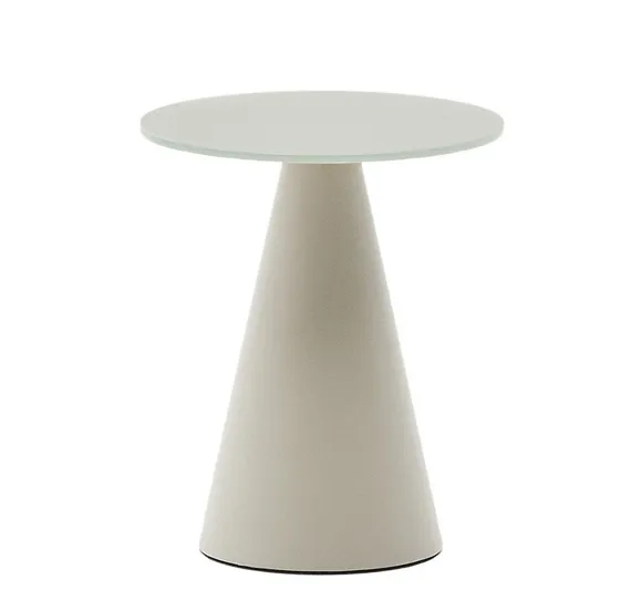 Приставной столик Wilshire Ø35х45 см серый, сталь, стекло