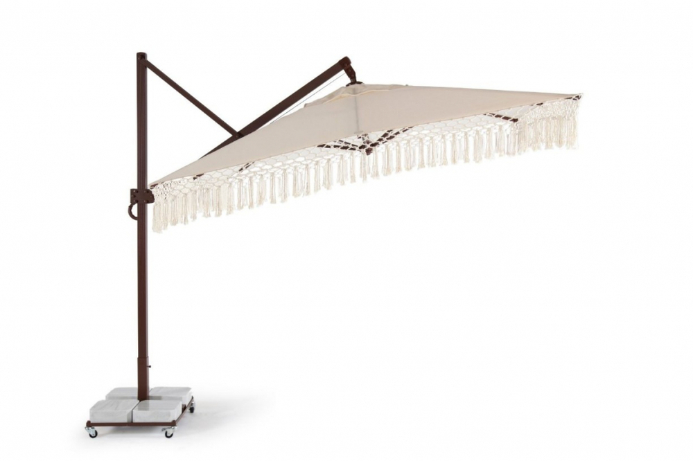 Зонт профессиональный 3х3 м Theumbrela Semsiye Evi Banana Plus Boho, коричневый, бежевый