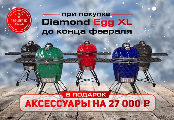 Зимняя акция на керамические грили Diamond Egg (завершена)