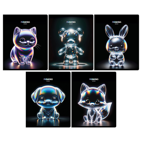 Тетрадь 48л., А5, клетка BG "Glow", тиснение фольгой Т5ск48_тф 60332