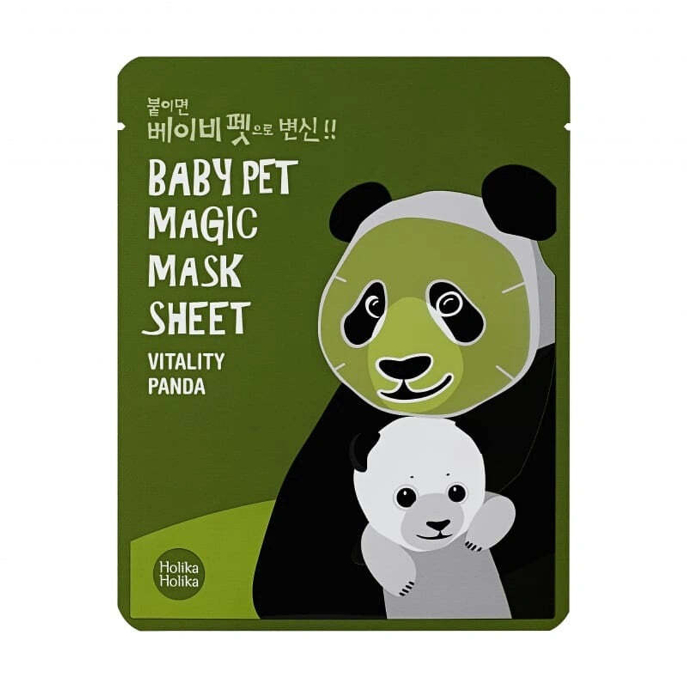 Holika Holika Baby Pet Magic Mask Sheet Vitality Panda маска-мордочка тканевая тонизирующая (панда)