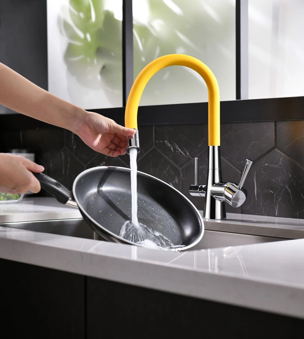 Смеситель для кухни Lemark Comfort с подключением к фильтру с питьевой водой (LM3075C-Yellow)