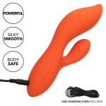 Оранжевый вибратор-кролик California Exotic Novelties Liquid Silicone Dual Teaser SE-4368-30-3