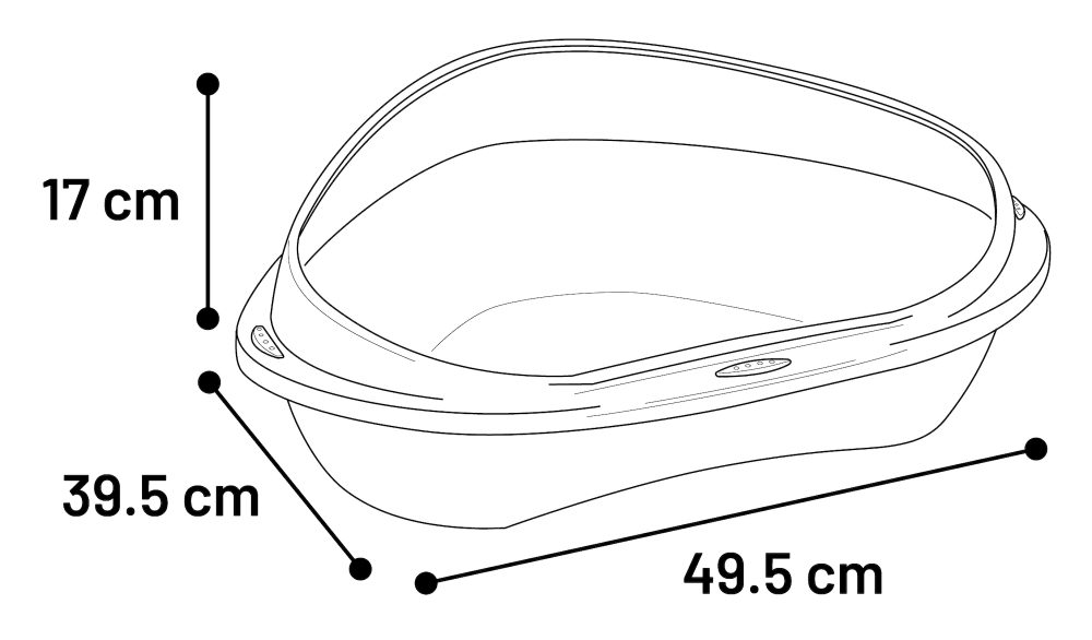 Туалет для кошек SADIO угловой 49,5 x 39,5 x 17 см, в ассортименте, Flamingo