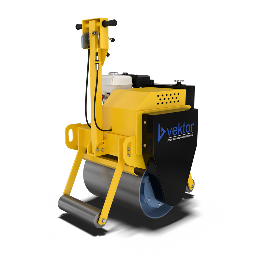 Ручной мини виброкаток Vektor VR-600 одновальцовый - [308 кг / Honda GX160]