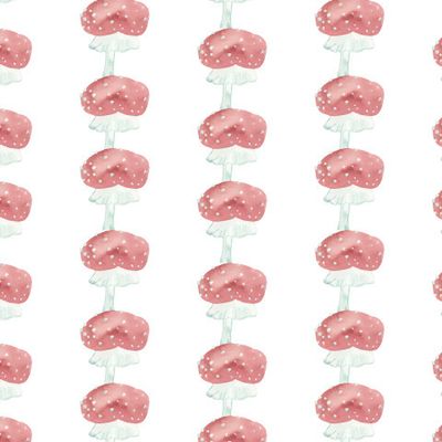 Бесшовный принт с мухоморами