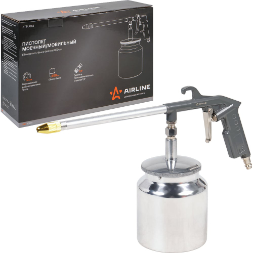 Пистолет моечный/мовильный ПМ6 металл. PRO бачок байонет 850мл ATBU062 AIRLINE
