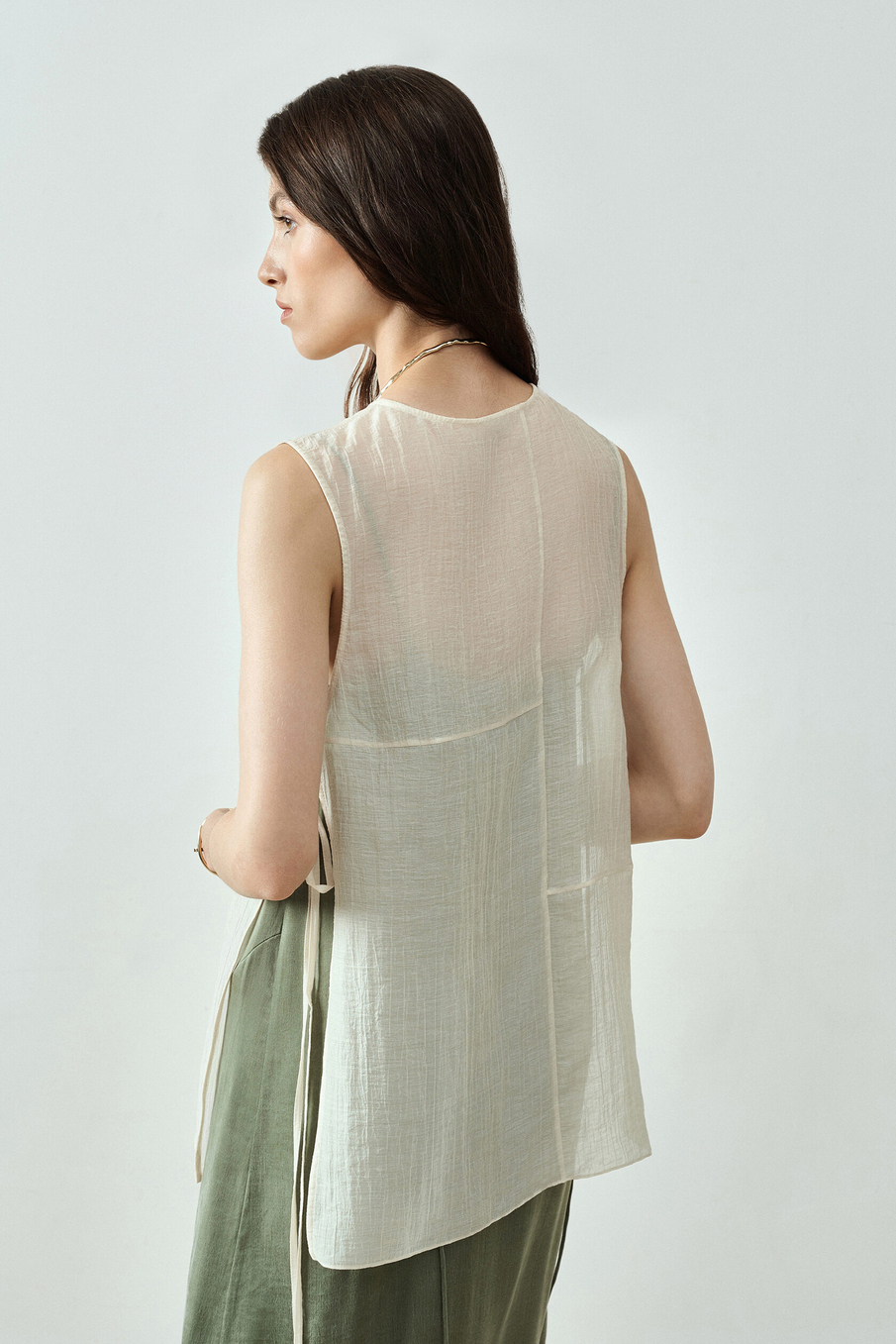 Топ из жатого тенселя на завязках Ripple / Волна