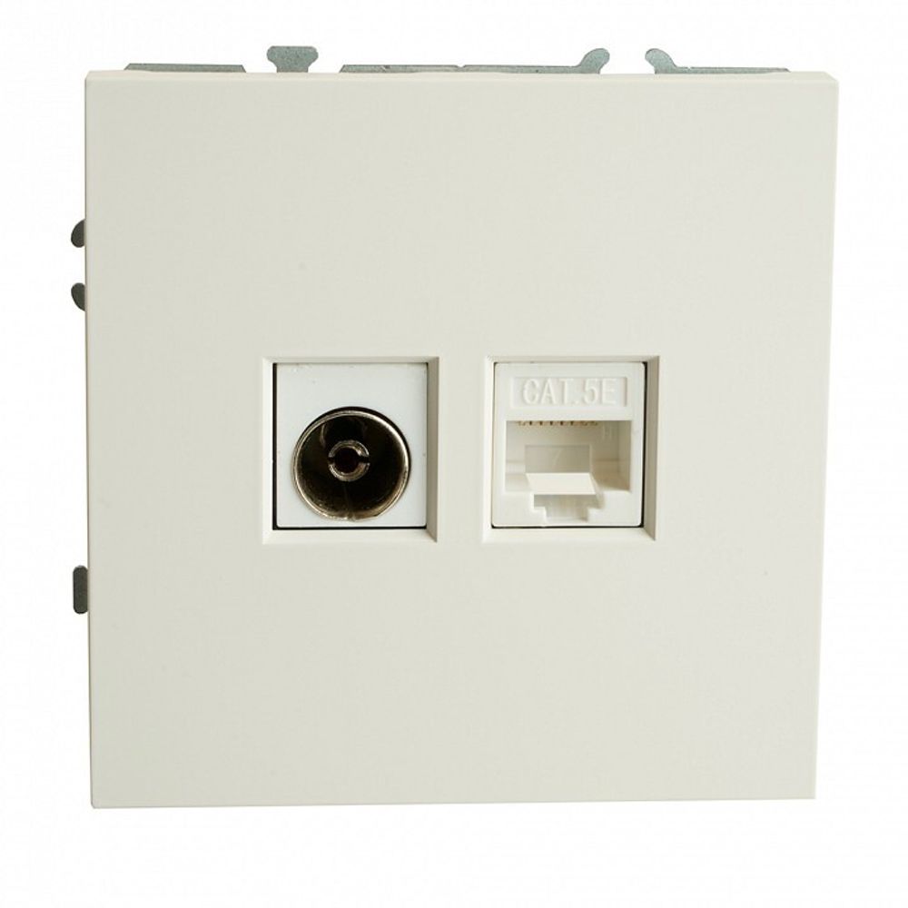 ТВ-розетка и розетка Ethernet RJ-45 без рамки Stekker Эмили 49872