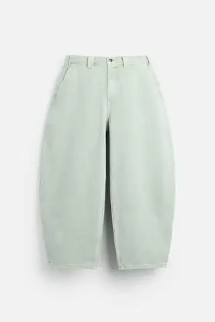 ZARA X HARRY LAMBERT ДЖИНСЫ ШИРОКОГО КРОЯ, ЦВЕТ МОРСКОЙ ВОЛНЫ