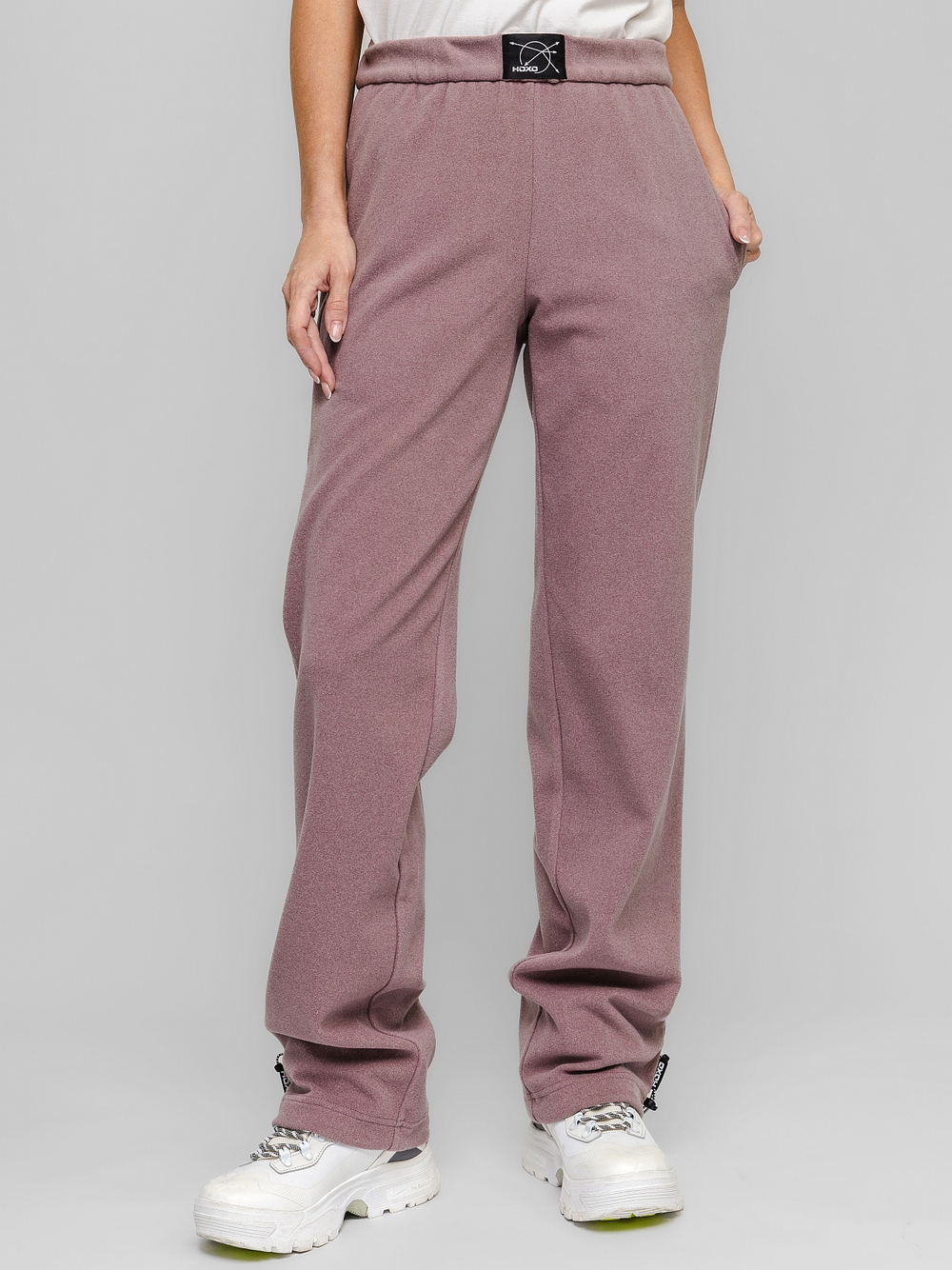 Брюки спортивные с утяжкой внизу, женские, цвет "Розовый лёд"