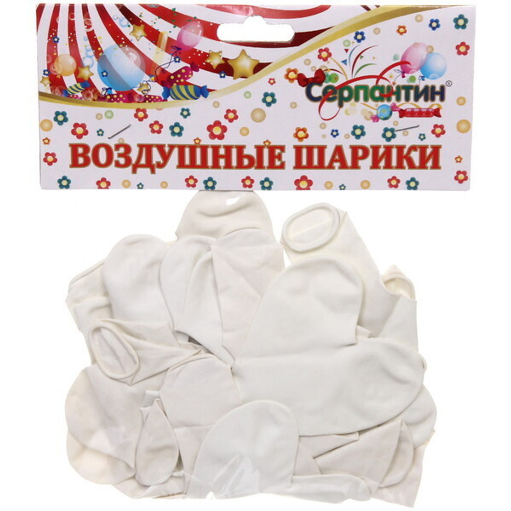 Воздушные шары «Сердце» 10»/25 см (набор 25 шт), белый