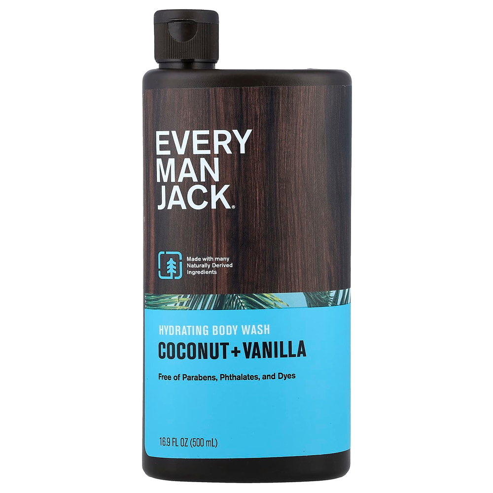 Every Man Jack, увлажняющий гель для душа, кокос и ваниль, 500 мл (16,9 жидк. унции)