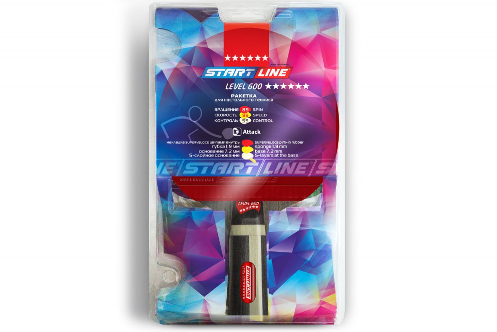 Теннисная ракетка Start line Level 600 New (анатомическая) 12703 фото №1