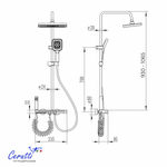 Душевая стойка Ceruttispa ТОРЕ (TORE) цвет графит, с LED подсветкой