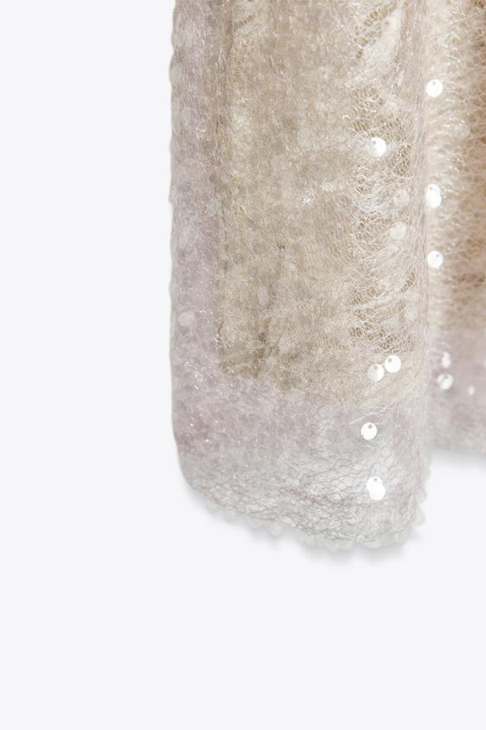 ZARA ЮБКА МИДИ С ПАЙЕТКАМИ, ЦВЕТ РОЗОВОГО МЕЛА