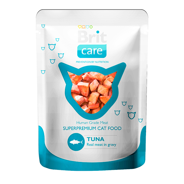 Влажный корм Brit Care с тунцом для кошек 80 г (пауч Брит)