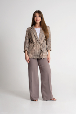 Жакет женский 3881зпа, бежевая клетка #412БКл043881зпа