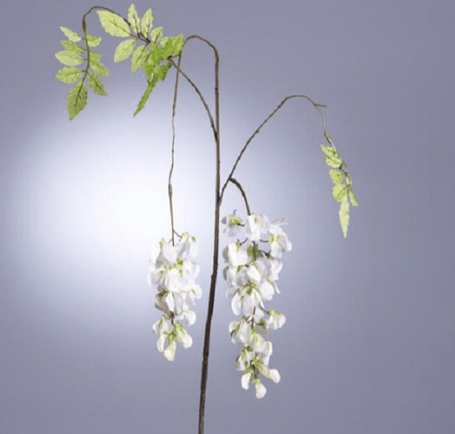 Глициния белая 100см Искуственный шелк, пластик