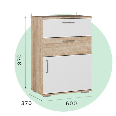 Тб-09 Тумба ЛАЙТ белый/дуб сонома