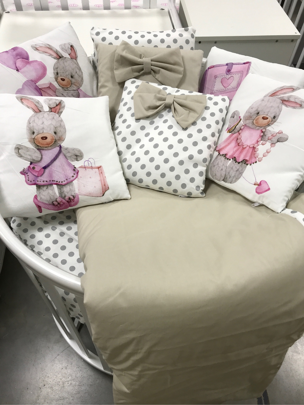 Комплект в кроватку 18 предметов "Кролик коричневый", сатин