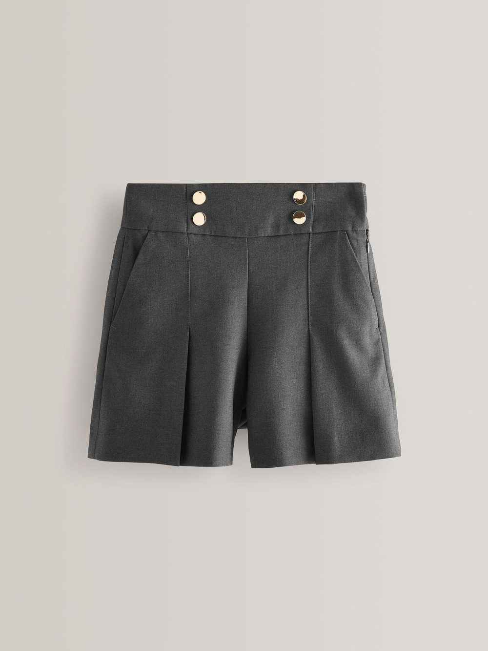 Шорты школьные с высокой талией для девочки Next M82-307, Серый