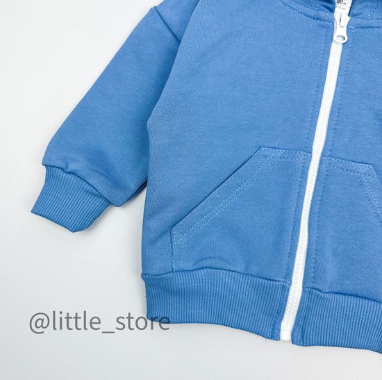 Толстовка из футера на молнии, Сине-голубая