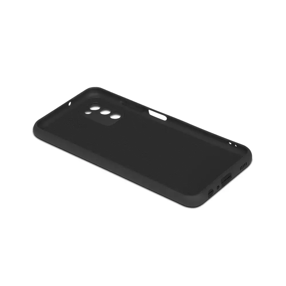 Силиконовый чехол с микрофиброй для Samsung Galaxy A03s black DF