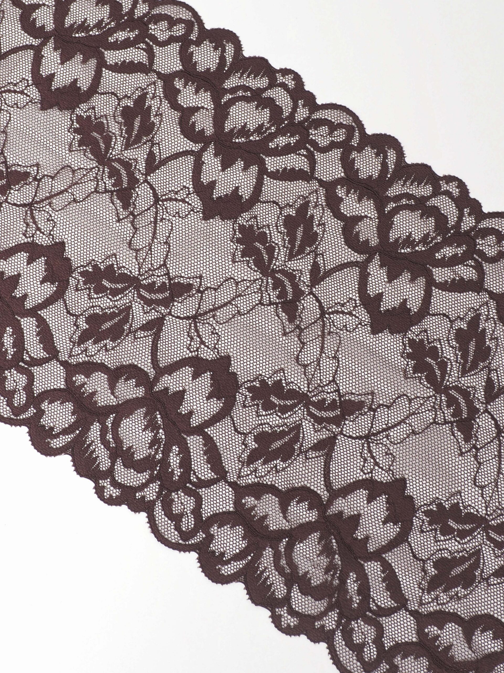 Эластичное кружево для белья цвет шоколад ширина 22 см