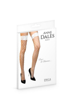 Чулки крупная сетка, силиконовая резинка, hold-up stocking erica T4 (blanc/белые) (Цвет: белый)