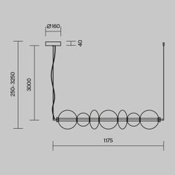 Люстра подвесная светодиодная Maytoni   MOD307PL-L40B3K