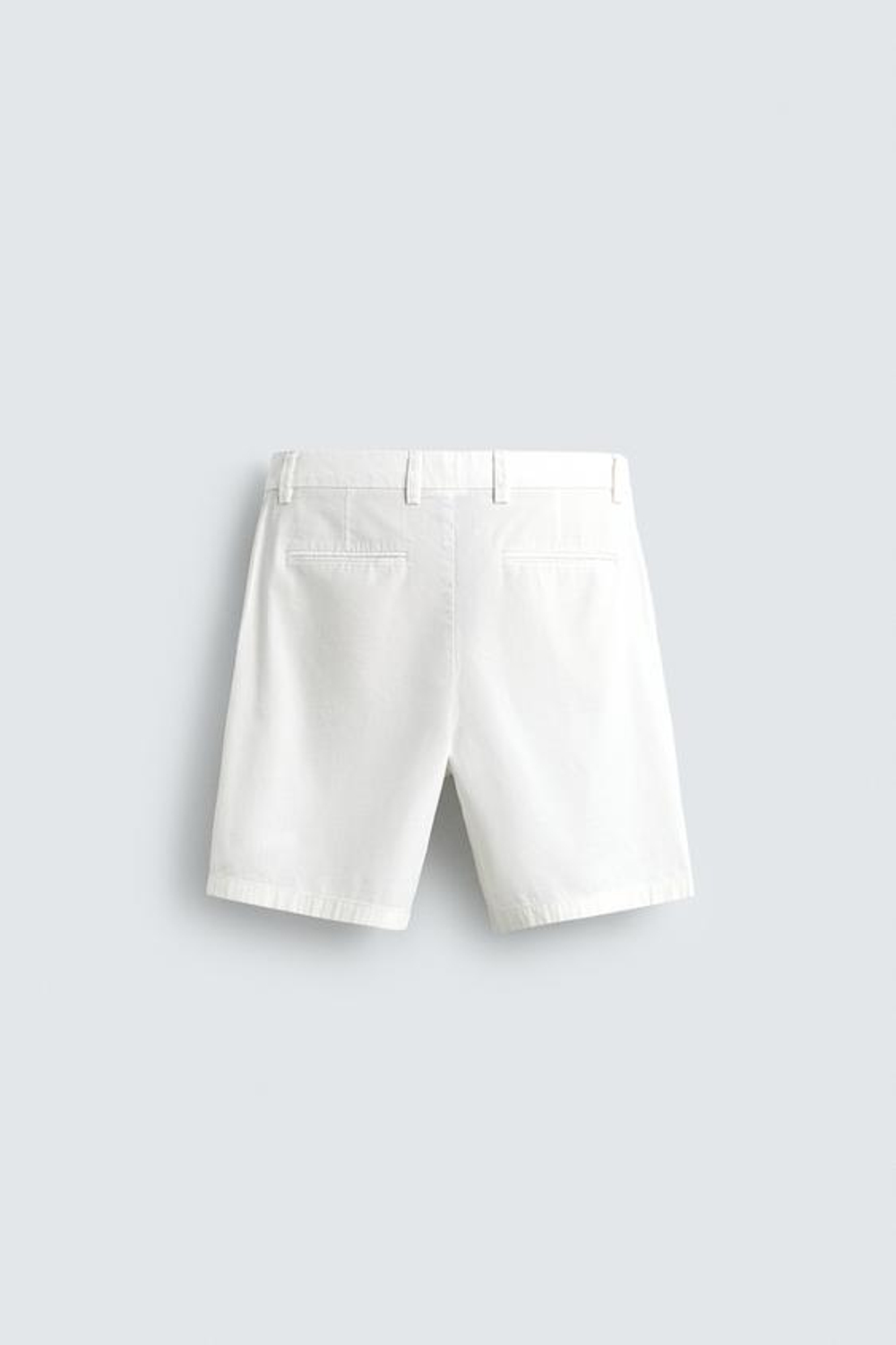 ZARA ШОРТЫ REGULAR FIT СО СКЛАДКАМИ, ЖЕЛТОВАТО-БЕЛЫЙ